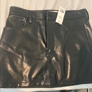 Abercrombie Black Faux Leather Mini Skirt